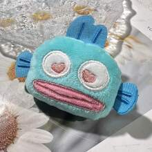 SANRIO 1pc Cute Blue Fish Plush Brooch, Funny Expression Cartoon Fish Pin, Kawaii Bag Backpack Decoration Accessory, Suitable For Women And Girls - Blue - View 8