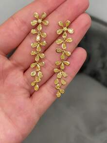 1 Pair Elegant Cubic Zirconia Earrings Women's Wedding Anniversary Accessory Gift - 1# - View 2