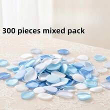 Light Blue And White Mixed Fabric Artificial Rose Petals, Reusable Wedding Aisle Proposal Party Decoration Confetti - Sky Blue Mixed Color - View 9