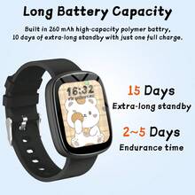 1pc Boys Girls Comfortable Silicone Band Full Touch Screen Learning Game, Ultra Low Power Chip, Flashlight Smart Watch For Children's Day Party Birthday Surprise Gift - Multicolor - View 2