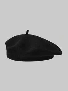 1pc Women's Knitted French Beret, Autumn/Winter Style, Comfortable & Fashionable, Suitable For Daily Wear, Vintage Casual - Multicolor - View 3