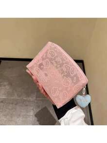 SANRIO All Cat Embossed Transparent Mesh Makeup Bag, Wide Zipper Opening For Easy Access, Lightweight Mesh Material Doesn't Add To Bag Weight, Suitable For School Daily Touch-Ups And Weekend Travel Makeup Storage - Multicolor - View 10