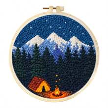 1pc Starry Sky Pattern Punch Needle Embroidery Beginner Kit, Adult Punch Needle Embroidery Set, DIY Cross Stitch Rug Beginner Kit, Home Decor Punch Needle Starter Kit With Tools - Multiple Styles - View 8