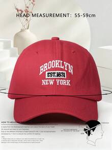 1件/2件 Y2K 滑雪帽 中性款 刺繡字母 BROOKLYN NEW YORK 防曬透氣時尚棒球帽 適合日常戶外旅行與防曬 - 紅色 - 查看 2