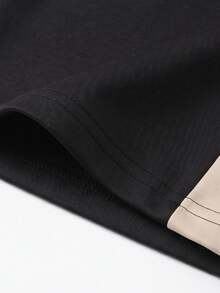 Pantalones casuales de verano para hombre SU ER con cintura elástica y cordón, pantalones largos holgados de pierna ancha con caída relajada - Negro - Ver 6