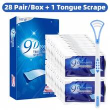 9D Teeth Whitening Strips 5D Teeth Whitening Non-Sensitive 7/14/21/28/42 Pairs White Whitening Strips Improve Yellow Teeth Caused By Coffee And Tea Stains Home Teeth Whitening Kit - 藍色 - 查看 9