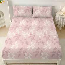 1pc Minimalist Modern Floral & Fine Leaf Branch Pattern Printed Brushed Bed Cover, Bedroom Printed Bedspread, Mattress Cover, Mattress Protector, Bedding Set (Pillowcase Not Included) - Multicolor - View 1