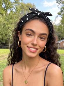 3pcs Polka Dot Bow Headbands, Women's Vintage Knotted Rabbit Ear Hairbands, Cute Elastic Hair Accessories, Hair Knots, Tropical Style Headbands - Multicolor - View 6
