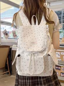Cute Cartoon Backpack For Female College Students And Middle School Students, Lightweight Double Shoulder Bag For Class, Commuting And Laptop - A - View 3