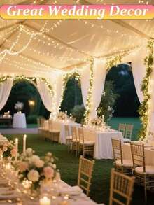 1pc 5M 50LED / 10M 80LED Battery Powered LED Fairy String Lights,Home Bedroom Decor,Battery Powered, Wedding Birthday Party Decor Lights, Outdoor Garden Yard Porh Decor Light String,Girls Room Wall Decor Fairy Lights,Festival Decor Lights - Clear - View 5
