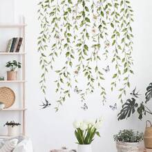 2 buah Stiker Dinding Mural Latar Belakang Ranting Willow yang Dapat Dilepas, Dekorasi Rumah Musim Panas, Seni Dinding Latar Belakang, Dekorasi Rumah, Warna Campuran, Stiker Dinding Perekat Sendiri - 69412-QYTF - View 1
