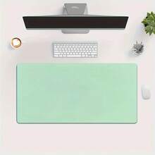 Alfombrilla de ratón de color verde menta sólido extendida, protector de escritorio impermeable y antideslizante, alfombrilla suave para teclado y escritura para oficina, hogar, portátil, computadora y juegos - Verde - Ver 5