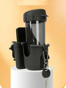 Two-In-One Bicycle Cup Holder, With A Phone Holder, 360° Rotatable Handle Water Bottle Storage Device, Universal Bicycle, Electric Bicycle, Skateboard, Motorcycle, Baby Stroller Beverage Storage Bicycle Accessory - Multicolor - View 9