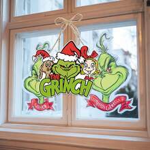 The Grinch Christmas Decorations, Small Door Ornaments, Creative Decor, Scene Decoration, Party Favors - Multicolor - View 4