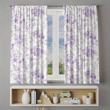 2PCS Digital Printed Curtains, Soft Light Purple Tulip Floral Pattern, Pretty French Romantic Style For Girls Bedroom Decor - Multicolor - View 7