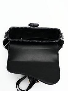 Vintage Printed Patchwork Men's Flap Crossbody Small Bag, Functional Buckle Design, Waterproof & Wear-Resistant Fabric For Rainy Days, Wide Adjustable Shoulder Strap With Pressure Relief, Large Capacity Layered Storage For Phone & Keys, Street Commute Workwear Style Versatile, Lightweight Premium One Shoulder Square Bag, Student & Youth Daily Carry Bag For Work, School, Shopping, Vacation, Travel - Multicolor - View 5
