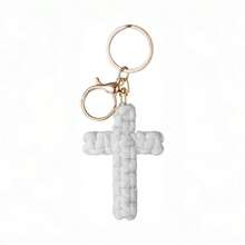 1/3/5pcs Handmade Woven Cross Keychain, Jesus Christian Car Key Chain Bag Charm, Bohemian Unisex Holiday Gift - Multicolor - View 8