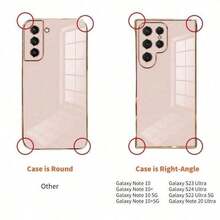Phone Case Compatible With Samsung S26/S25, S25+, S25 Ultra, S25 Edge, Supports Wireless Charging, Electroplated Edge Shockproof Durable, Provides Full Protection. Also Compatible With S24, S24+, S24 FE, S24 Ultra, S23, S23+, S23 FE, S23 Ultra, S22, S22+, S22 Ultra, A35, A55, A05, A15, A06, A16 And 17, 16.15, 14, 13, 12, 11 Pro Max Plus, 7, 8, SE, 7P, 8P, X, 16e. - Pink - View 6