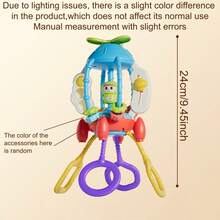 1 Set Rocket-Shaped Baby Activity Toy, Pull String Sensory Toy With Colorful Sliding Balls, Baby Hand Training Toy, Baby Teething Rattle Ball, Ideal Gift - Multicolor - View 3
