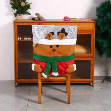 Cross-Border New Product Christmas Chair Covers, Stool Covers, Chair Covers, Dining Table Decoration Chair Covers, Home Decor Accessories - Sequined Chair Cover Snowman - View 10