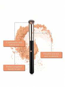 1 Peça Mini Pincel de Corretivo para Olhos com Cabeça Plana Inclinada, Pincel de Contorno de Nariz, Cerdas Macias e Densas, Adequado para Corrigir, Misturar, Fixar, Base Líquida, Maquiagem em Creme, Pincel de Base Profissional Pequeno, Perfeito para Iniciantes em Maquiagem, Pode Ser Usado como Pincel de Base, Pincel de Corretivo, Pincel de Blush, Pincel de Contorno, Pincel de Escultura, Pincel de Pó, Pincel de Base, Pincel de Blush. - Preto - Visão 2