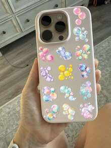50PCS,Coloured Bubbles Mobile Phone Stickers,PET Material,Creative And Aesthetic Design Transparent Sticker,Suitable For Mobile Phone Cases, Tablets, Laptops, Suitcases, Cars, Notebooks, Handwritten Diaries, Scrapbook Supplies - 50pcs - View 5