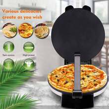 Electric Tortilla Maker, Dual Cooking With Non-Stick Surface, Even Heating, For Making Chapati, Tortilla, Roti And Bread 1000W - Silver - View 6