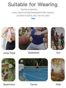 Joelheiras Esportivas Respiráveis, Joelheiras Elásticas de Compressão, Joelheiras Esportivas Tricotadas, Unissex, Adequadas para Atividades ao Ar Livre, Treinamento Fitness, Dança, Patinação, Corrida, Ciclismo, Yoga, Acessórios de Equipamentos Esportivos - Tamanho único. - Visão 9