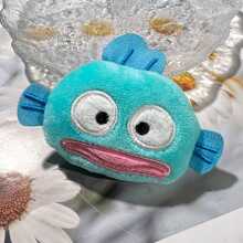 SANRIO 1pc Cute Blue Fish Plush Brooch, Funny Expression Cartoon Fish Pin, Kawaii Bag Backpack Decoration Accessory, Suitable For Women And Girls - Blue - View 6