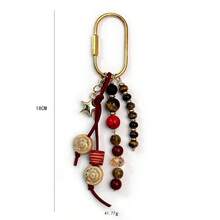 1pc Bohemian Style Colorful Beaded Keychain, Handmade Tassel Star/Heart Shaped Pendant Key Ring, Vintage Aesthetic Bag Charm Accessory, Suitable For Women - Multicolor - View 18