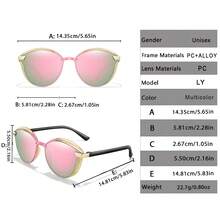 TAMWY Women Fashionable Cat Eye Sunglasses, Metal Frame Fashion Shades UV Protection Eyewear For Beach Travel Daily Outfit With Storage Box - Multicolor - View 2