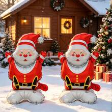 Small Standing Jumping Cheering Santa Claus Balloon Christmas New Year Party Decoration - Multicolor - View 1