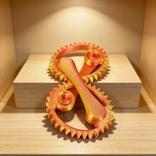 1pc 3D Printed Smooth Rotating Stress Relief Gear, Small Desktop Fidget Toy - Multicolor - View 3