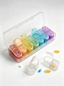2 Times/Day Pill Organizer AM PM 7-Day Pill Box, 2 Doses Per Day 7-Day Travel Pill Organizer For Medication, Vitamins, Fish Oil Supplements - View 17