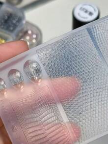 1 Peça Molde de Silicone para Arte de Unhas com Relevo 3D de Couro de Crocodilo e Pele de Cobra - Transparente - Visão 9