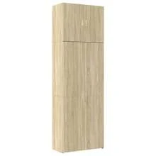 vidaXL Tall Cabinet, Light Oak Khaki, 80x42.5x225 Cm, Engineered Wood, Tall Cabinet, Side Cabinet, Bathroom Cabinet, Tall Cabinets, Side Cabinets, Tall Bathroom Cabinet - Light Oak Khaki - View 10