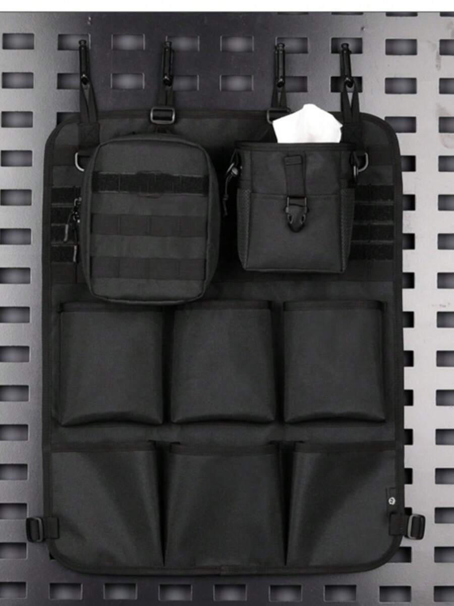 1 Pc Layered Multi-Pocket MOLLE Mount Oxford Fabric Multi-Purpose Car Outdoor Tool Storage Hanging Organizer - Multicolor - View 1
