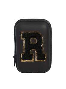Portable Mini Transparent Zipper Storage Bag, Letter Gold-Trimmed Towel Embroidered Digital Storage Pouch, Black Waterproof Hard Shell Data Cable Earphone Organizer Box, Double-Layer Partition Anti-Pressure Anti-Drop Portable Storage Bag, College Style Customizable Initial; Suitable For All Seasons, Ideal For Students, Office Workers, Travel And Business Trips, Fits Back To School, Commuting, Short Trips, Can Store Charging Cables, Charging Heads, USB Drives, Simple Neutral Portable Digital Storage Bag, Creative Back To School Gift - Multicolor - View 23