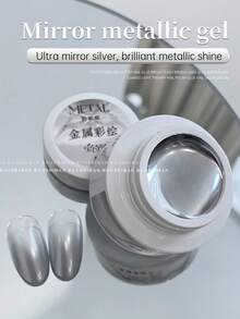 BAOSHIMAN Gel de Unha Metálico Prata Espelhado, Gel Espelhado Líquido Ultra-Brilhante, Adequado para Tie Dye Francês, Arte de Unhas e Mistura, Suprimentos Profissionais de Unhas - Transparente - Visão 3