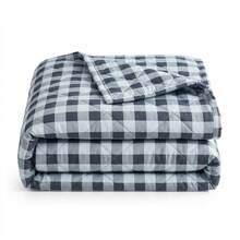 Grey Microfiber Summer Quilt, Lightweight 100% Polyester Bedding Comforter For Bedroom And Guest Room - Size 220X200CM Options - Grey - View 3