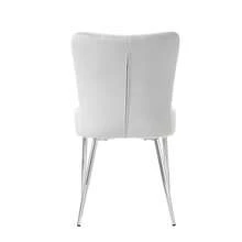 Velvet Dining Room Chair Set Of 2, Beige, Metal Legs - 灰色 - 查看 11