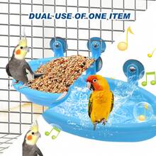 1pc Bird Bath For Parrot Cage - Hanging Bird Bath Tub, Parrot Bath Box, Bird Cage Accessories Bathing Supplies, Portable Parrot Bath Basin - Bath - View 2