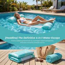 Multifunctional Inflatable Water Hammock, Water Pool Floating Hammock Suitable For Adult Pool, Beach And Other Water Activities, Multifunctional PVC Pool Float, Lounge Chair And Drifting Function, Perfect For Travel And Home Swimming Pool - Multicolor - View 5