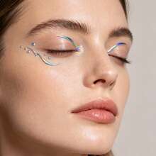 6 Sheets Y2K Metallic Eyeliner Stickers, Waterproof Eye Makeup Decor Stickers For Festival Rave Party - Multicolor - View 4