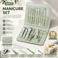 16-Piece Professional Manicure Set | Stainless Steel Nail Care Kit With Travel Case | Complete At-Home & On-The-Go Grooming Kit - Blue - View 4