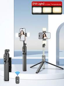 Tongkat Selfie Magnetik Bluetooth 130cm dengan Dudukan Ponsel, Cocok untuk Perekaman Video dan Dokumentasi Kehidupan. Dapat diperpanjang, rotasi 360 derajat, anti-guncangan, dapat dilipat menjadi tripod selfie portabel. Pengambilan gambar stabil, cocok untuk siaran langsung, dilengkapi dengan remote control, cocok untuk liburan musim panas, perjalanan, mudah dibawa, juga pilihan yang bagus sebagai hadiah. - 1,3 meter - View 2