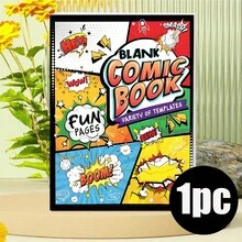 Blank Comic Book For Doodle Enthusiasts, Create Your Own Personal Manga, Multiple Blank Panel Layouts For Anime Lovers, Hand-Drawn Story Sketchbook For Beginners, Dialogue Bubbles And Explosion Effects, Essential Creative Art Tool And Gift, Hand-Drawn Comic Drawing Book, Classic Comic Panel Style - Blank - View 10