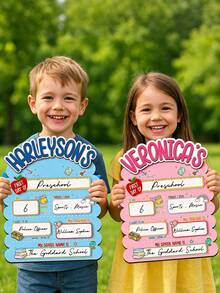 Personalized First Day Of School Sign Customizable Text Writable Photo Prop Commemorative Board Record Growth Classroom Decoration - Multicolor 4 - View 2