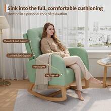 Chaise Lounges - Green Fleece No Footrest - View 1