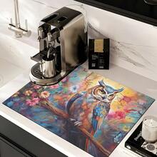 1pc 2D Flat Stove Protector Mat, Colorful Owl Pattern, Rubber Non-Slip Heat-Resistant Stove Cover Pad, Suitable For Induction Cooktop, Glass Stove, Multi-Function Scratch-Resistant Mat, Best Choice For Oven, Washing Machine, Dryer, Kitchen Decoration. - Multicolor - View 11